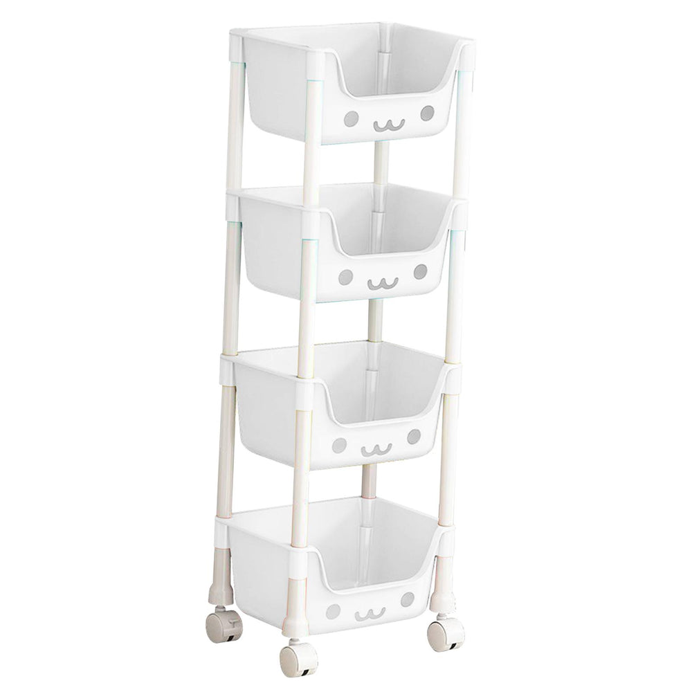 Crofta 4 Tier Storage Cart with Wheel Household Cart for Office Laundry Room Garage Style B