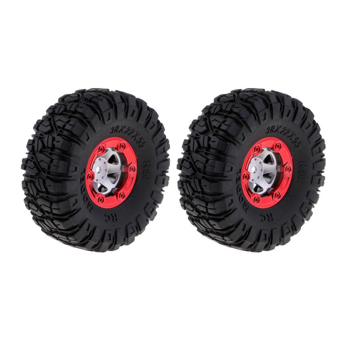 2x 100mm Rubber Tires Wheel Rim Hex Kits for 1/12 Wltoys 12428 12423 RC Cars