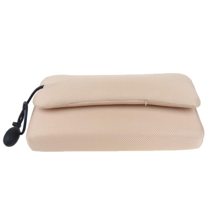 Crofta Sleeping Pillow Support Foam for Neck Pain Inflatable Back Pillow Beige Mesh