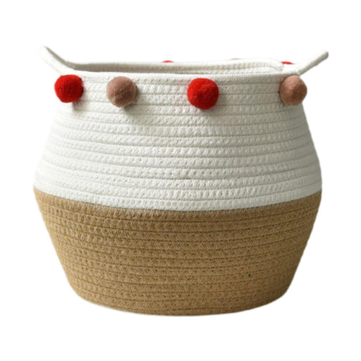 Crofta Cotton Rope Basket Flower Pot Basket Bedside Table Closet Storage Basket Bin L