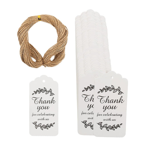 Crofta 100x Gift Tags Decor Kraft Paper Hang Tags for Wedding Labeling Thanksgiving White