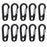 Crofta 10Pcs Black Alloy Keychain Snap Buckle Carabiner Camping Hiking Spring Hooks