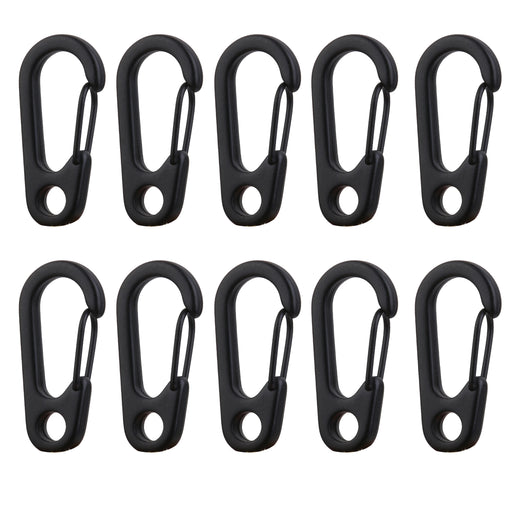 Crofta 10Pcs Black Alloy Keychain Snap Buckle Carabiner Camping Hiking Spring Hooks