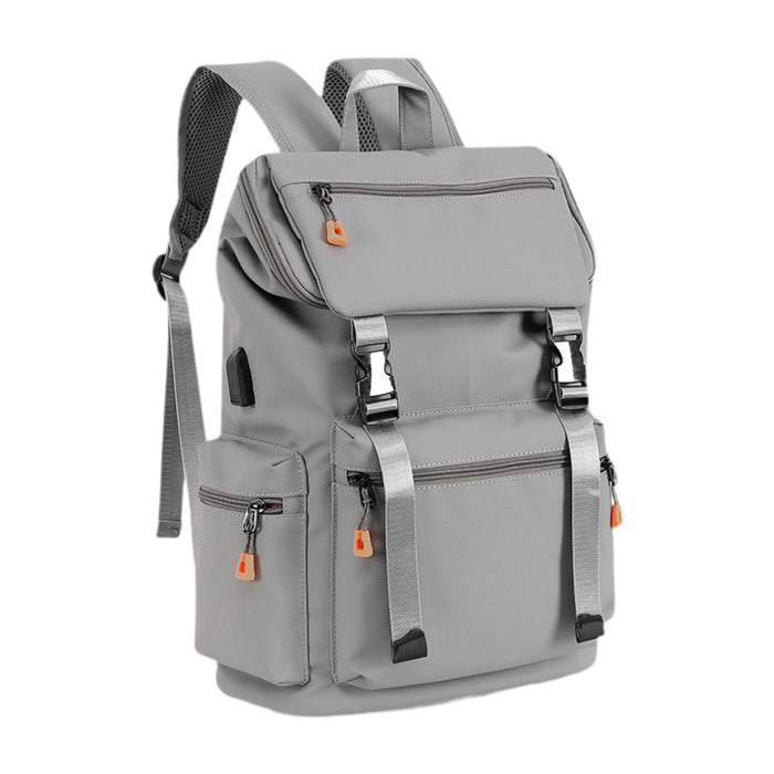 Casual Backpack Fashion Large Capacity Men Daypack for Work Camping Training Grey