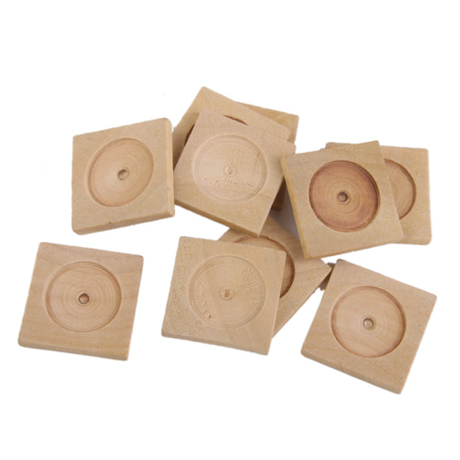 10pcs Vintage Square Shape Wooden Cameo Base Setting/Tray DIY Wooden color