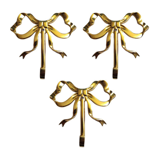 3x Butterfly Knot Wall Hooks Art Brass Hooks for Home Apartment Drawing Room 9.3 cmx9 cmx2 cm