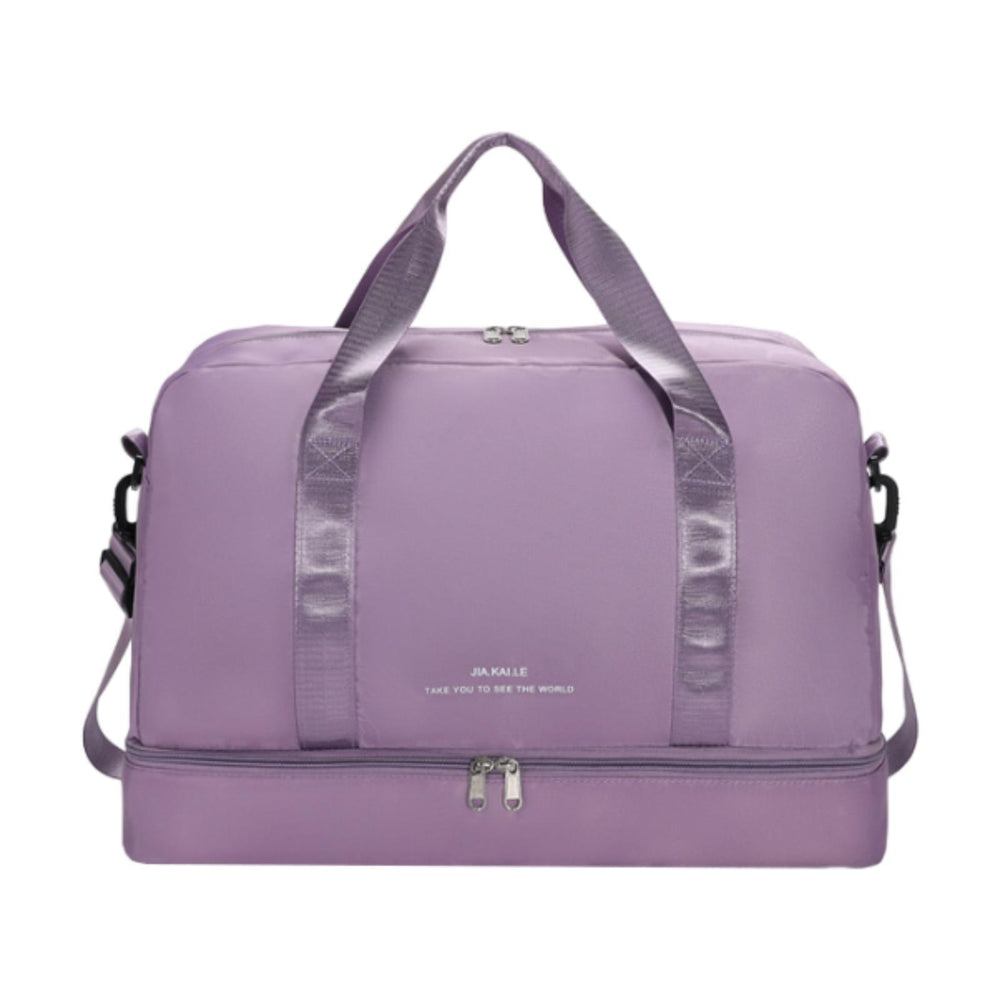 Gym Bag Luggage Bag with Shoe Compartment Tote Bag Handbag Travel Duffel Bag Light Violet