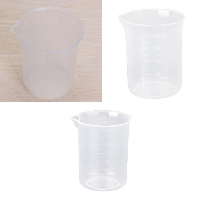 Crofta 100ml + 150ml + 250ml Kitchen Lab Graduated Beaker Cup Measuring Container Test