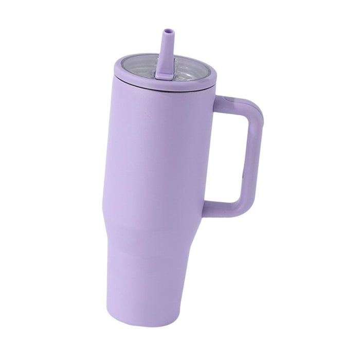 40 oz Tumbler with Handle Coffee Mug for Travel Keeps Hot/Cold Hours Iced Tea Rose purple