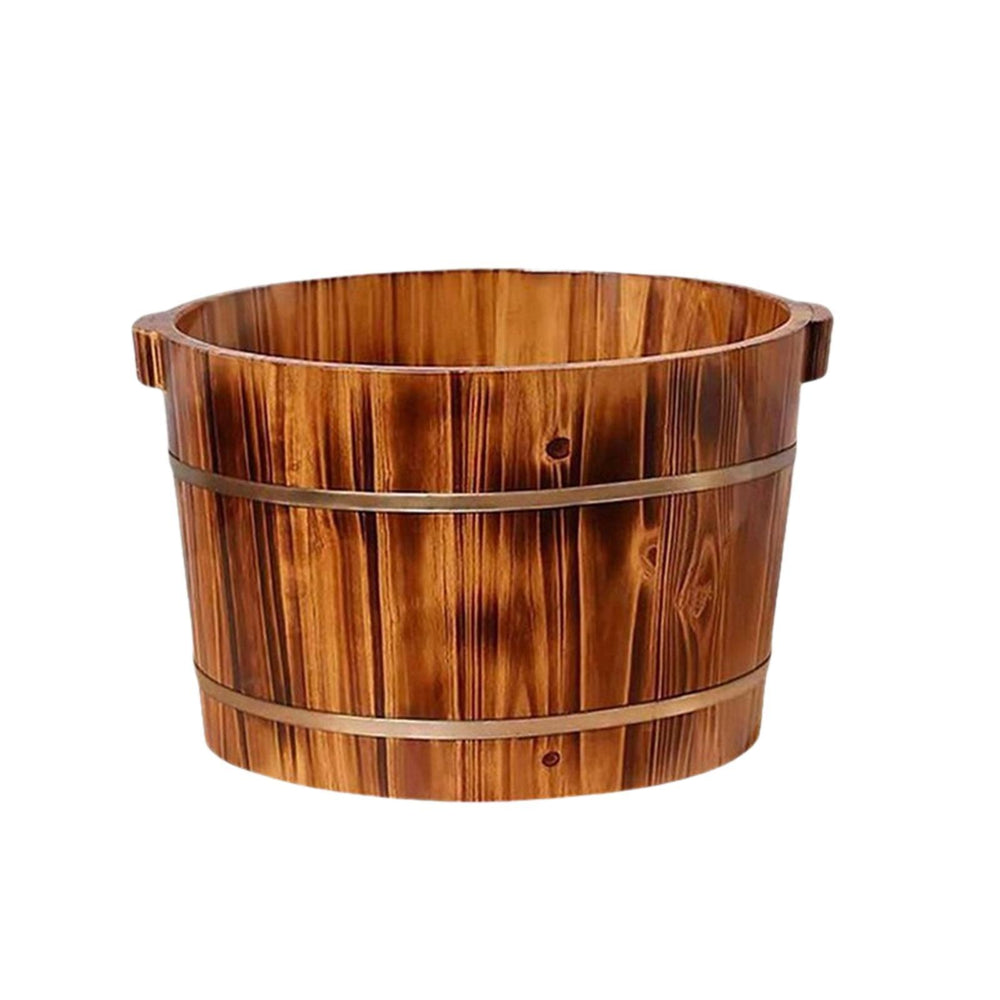 Crofta Wood Footbath Basin with Handle Barrel Basin Tub for Bathroom Bedroom Travel B 26CMX36CM