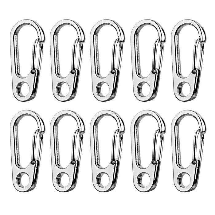 Crofta 10Pcs Silver Alloy Keychain Snap Buckle Carabiner Camping Hiking Spring Hook