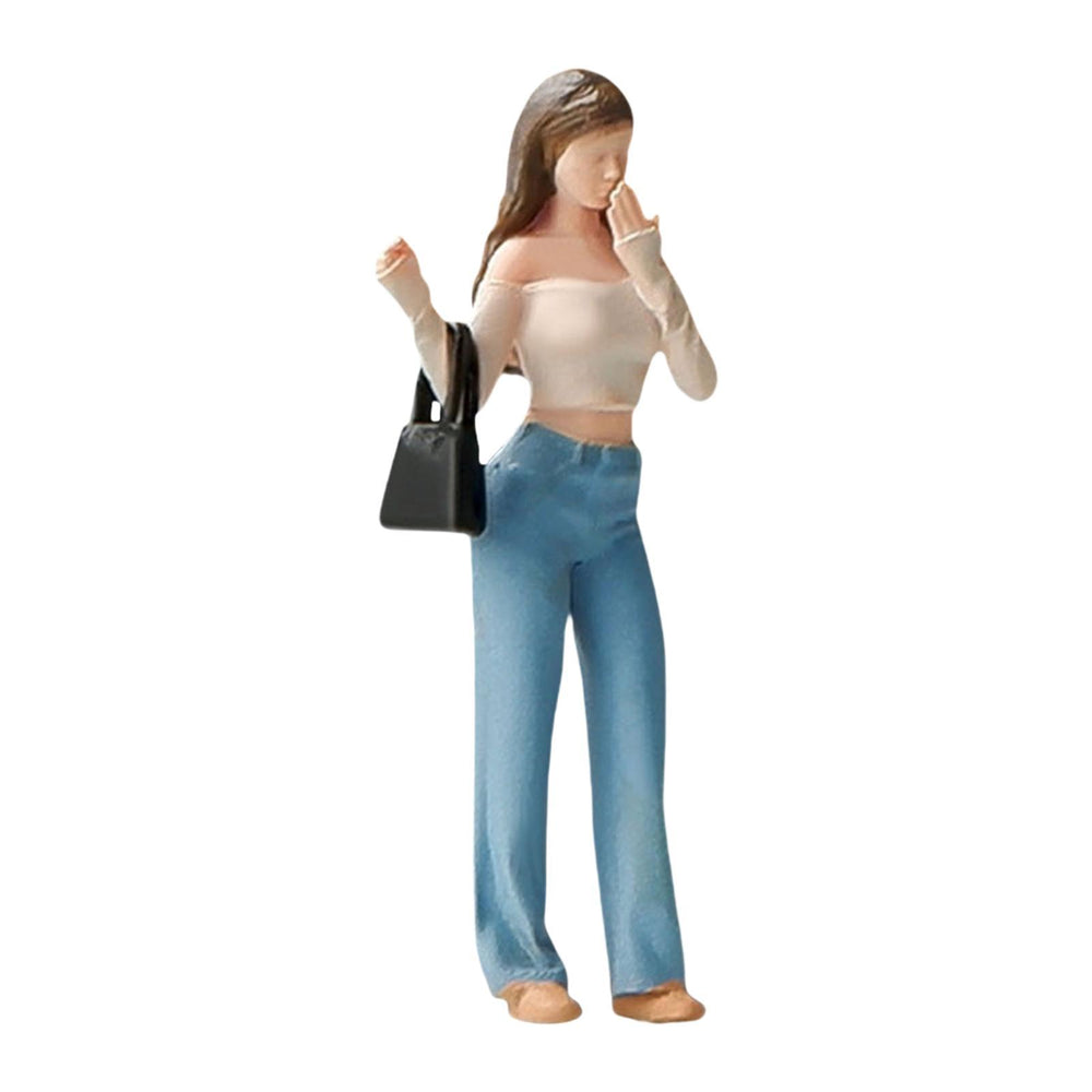 Crofta 1:64 Scale Models Character Ornament Miniature Figure Miniature Scenes Decor Shoulder Bag Girl