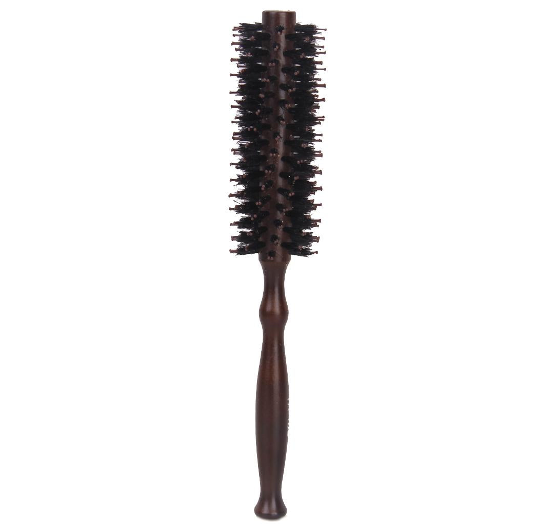 Crofta Wood Handle Hairdressing Bristle Curling Hair Comb Brush Hairbrush