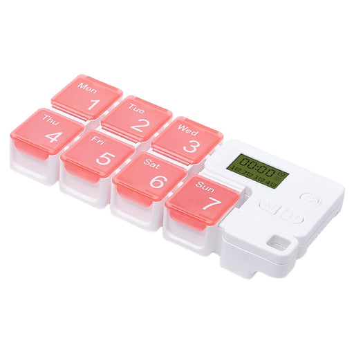 Weekly Pill Organizer Dispenser Gift Pills Vitamin Large Capacity for Elders Pink