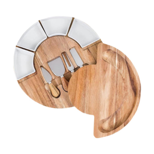 Crofta Wooden Cheese Board and Knife Set for Housewarming Parties Birthdays Wedding