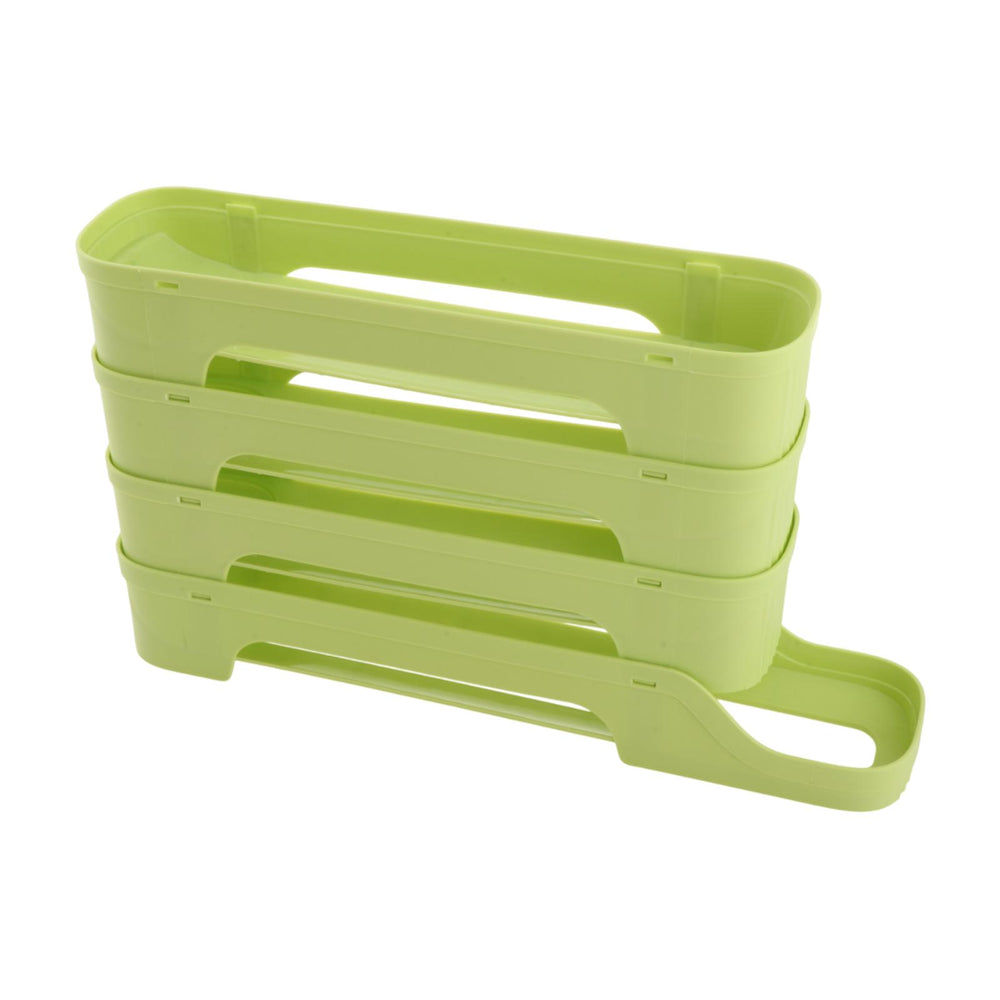 Crofta Refrigerator Egg Storage Rolling Slide Egg Storage Box for Kitchen Organizer 4 layer light green