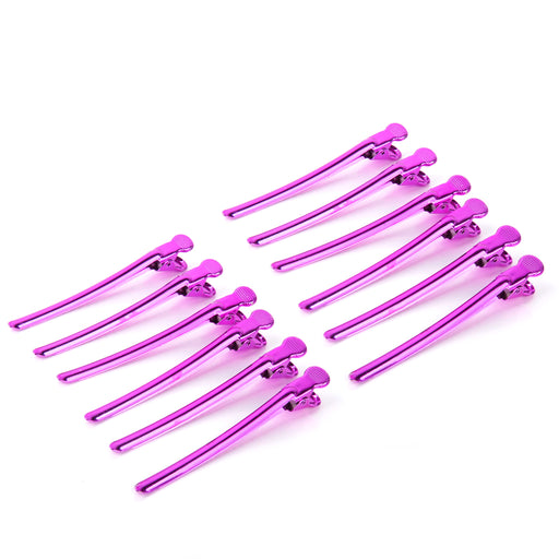 Crofta 12 IRON METAL Hairdressing Sectioning Alligator Hair Clips Clamp Barrette Grips