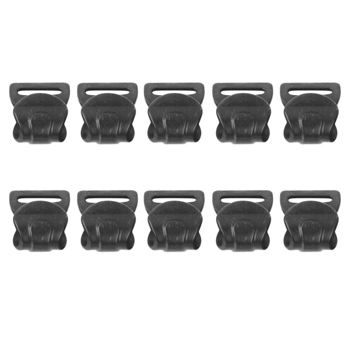 Crofta 10pcs Black Plastic Camping Awning Tent C Clips for 10mm-13mm Poles