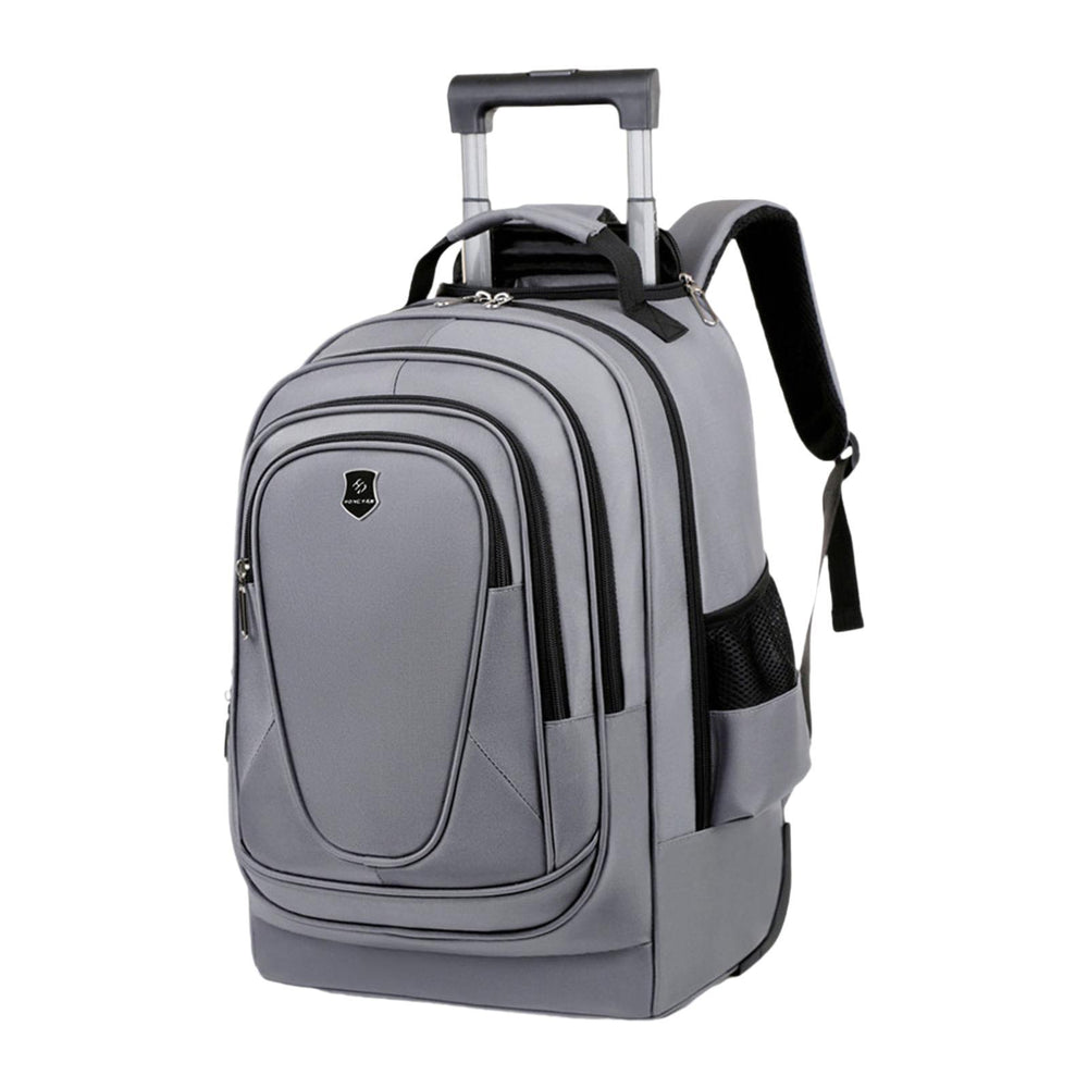 Crofta Rolling Backpack Multifunctional Trolley Suitcase for Travel Business School Gray