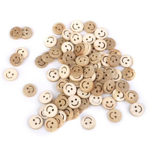 13mm Kids Children Smile Buttons for Sewing DIY Craft 100pcs Burlywood