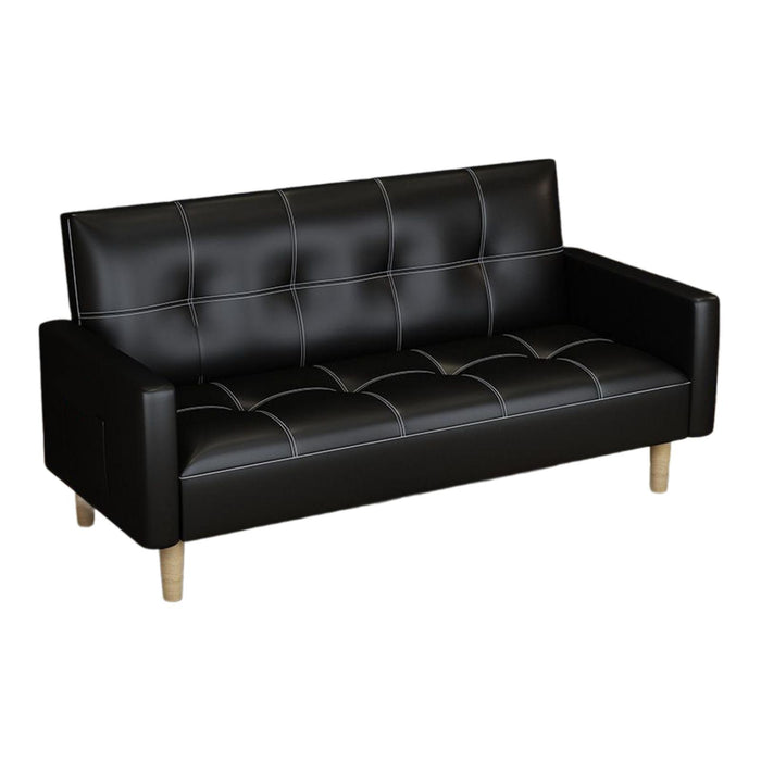 Crofta 170cm Convertible Sofa Bed Couch 3 Seat Stylish Sturdy Living Room Furniture Black