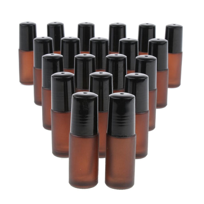 20 Pieces Refillable Empty Essential Oils Perfume Roll on Bottles Amber