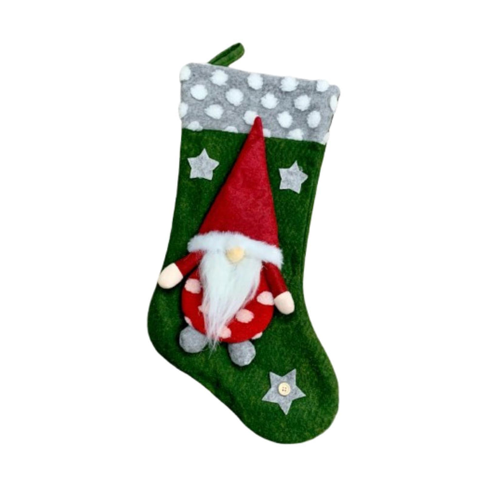 Crofta Xmas Hanging Stocking Decoration Treat Bag Holiday Family Christmas Stocking Green