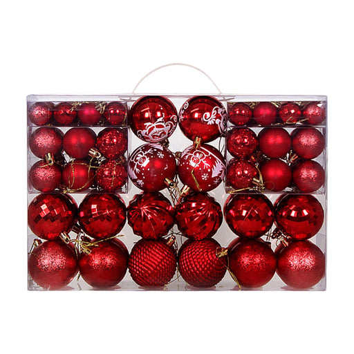 Crofta 100x Christmas Ball Ornaments Decoration DIY for Indoor Celebration Birthday Red