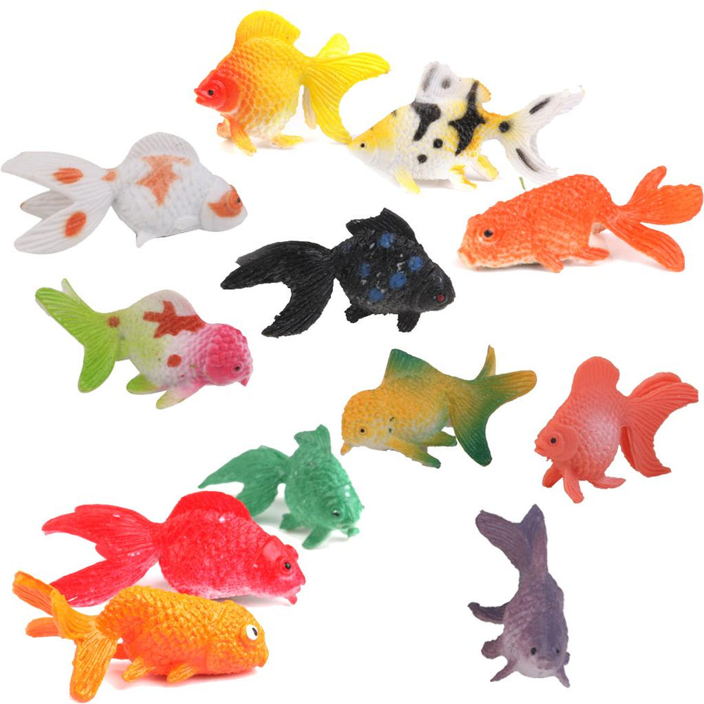 Crofta Plastic Artificial Goldfish Animals Toy Model 12pcs Colorful