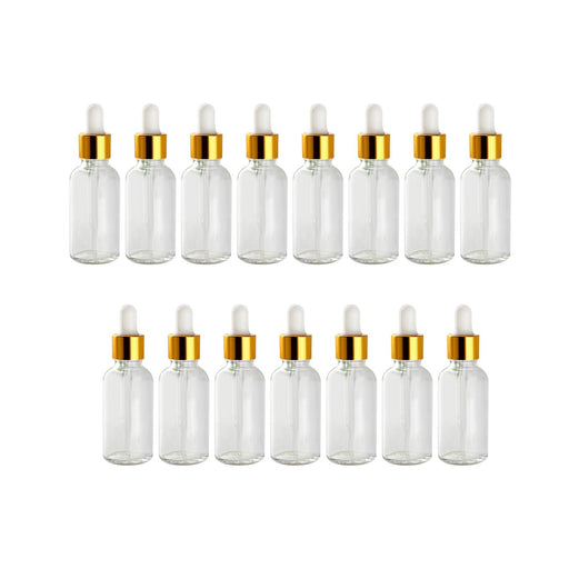 Crofta 15Pcs Dropper Bottles Storage Portable Durable Thick Clear Refillable 30ml