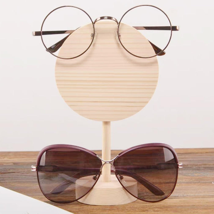 Crofta Wooden Sunglasses Eyeglass Rack Display Stand Holder Home Desk Decoration