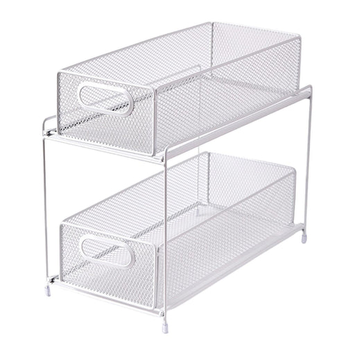 Crofta Under Sink Rack Cabinet Carbon Steel Slide Out Storage Drawer Sliding Basket