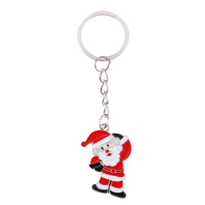 Crofta Woman Christmas Keychain Key Ring Phone Chain for Handbag Car Key Decor Santa 9