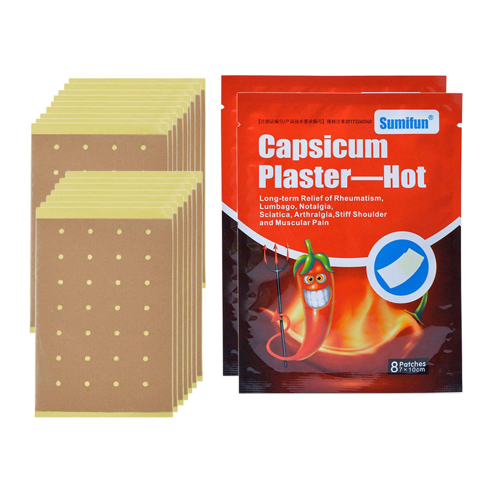 Crofta 2 Bags Self Adhesive Capsicum Plaster Patches for Muscle Strains Backache