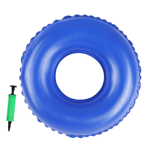 Crofta Portable Inflatable Ring Cushion with A Pump for Hemorrhoid Car Office Chair Blue