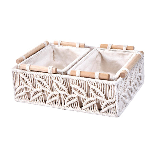 3x Macrame Storage Baskets Decorative Basket for Bathroom Countertop Nursery