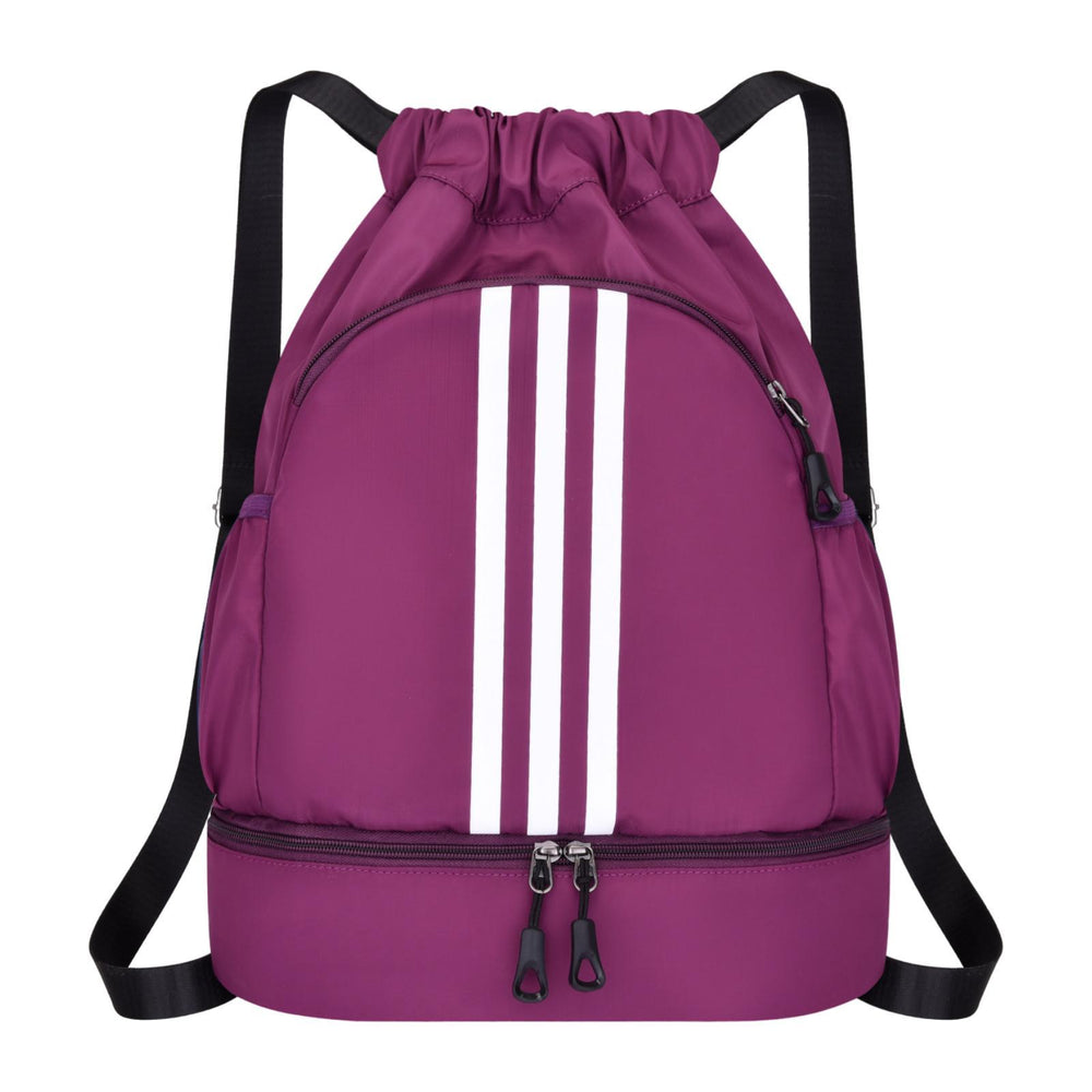 Drawstring Backpack Adjustable Shoulder Straps for Women Men String Swim Bag Violet