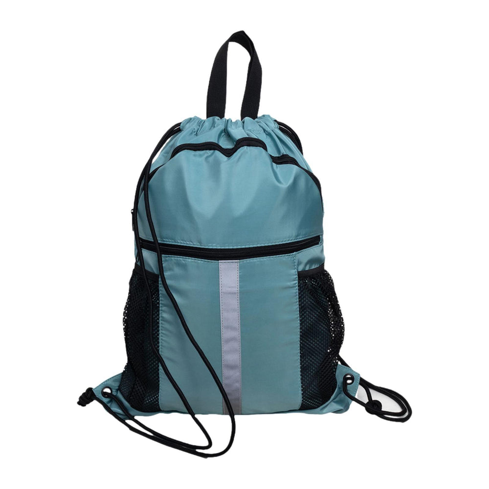 Crofta Drawstring Backpack Simple Casual Daypack for Shopping Backpacking Traveling Blue