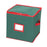 Crofta Christmas Tree Ball Container Bin Two Zipper Christmas Ornament Storage Box green