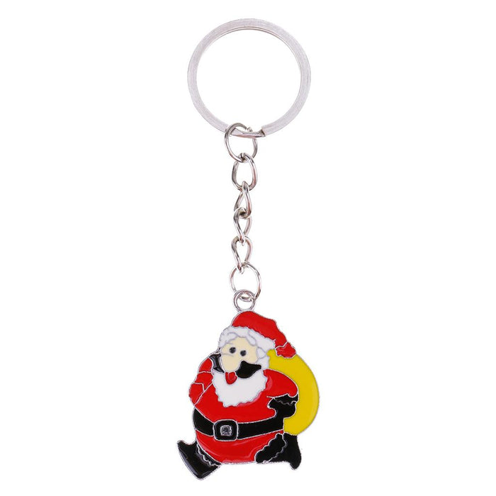 Crofta Woman Christmas Keychain Key Ring Phone Chain for Handbag Car Key Decor Santa 1