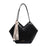 Crofta Women's Leather Tote Bag Stylish Shoulder Purse for Commuting Dating Working Black