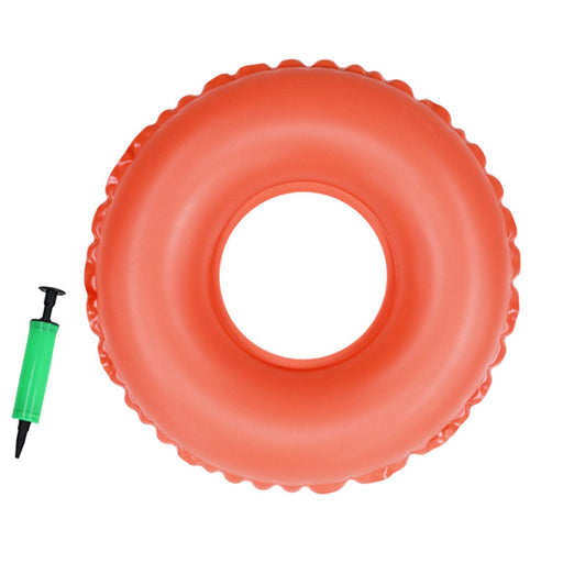 Crofta Portable Inflatable Ring Cushion with A Pump for Hemorrhoid Car Office Chair Orange