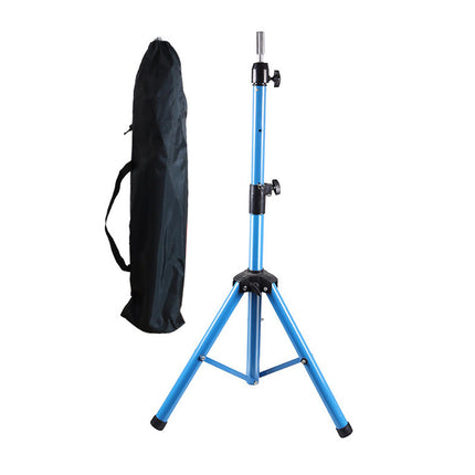 Crofta Wig Stand Tripod Non Slip Portable Wig Head Holder for Salons Hair Extension blue