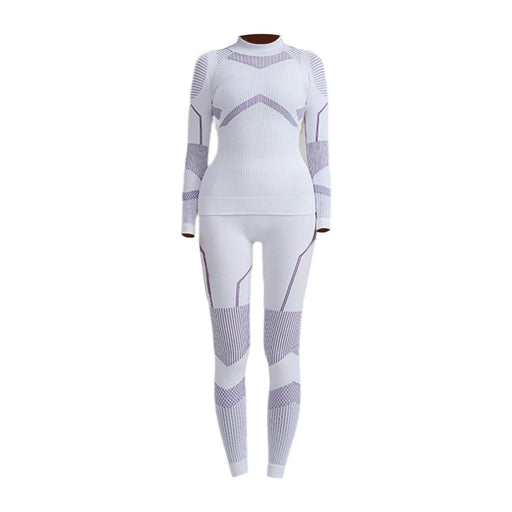 Crofta Women Thermal Underwear Set Women Long Sleeve Set for Cycling Mountaineering M