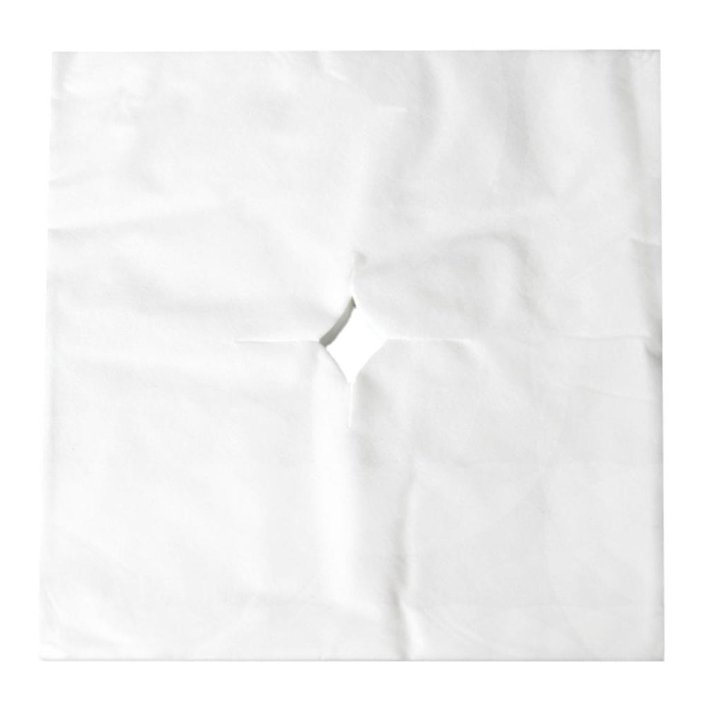 Crofta 100 Pcs Disposable Non Woven Face Rest Cradle Covers With Cross Cut White