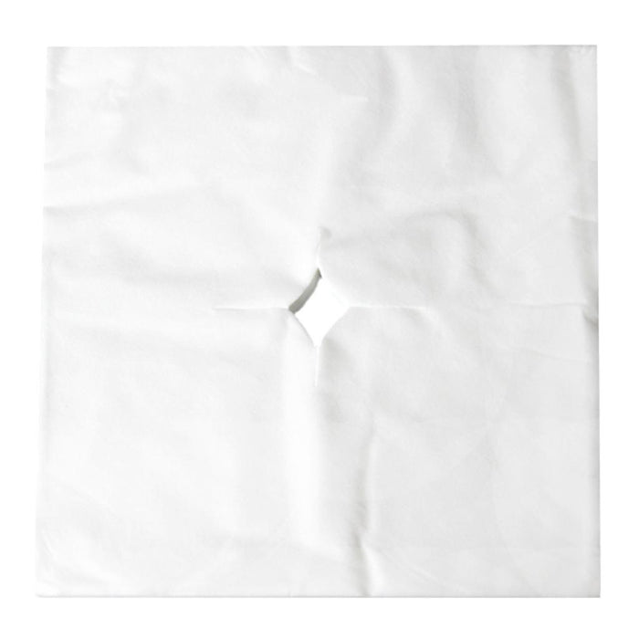 Crofta 100 Pcs Disposable Non Woven Face Rest Cradle Covers With Cross Cut White