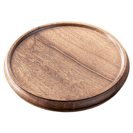 Crofta Bamboo Serving Tray Decoration Breakfast Dinner Tray for Fruit Drinks Coffee round