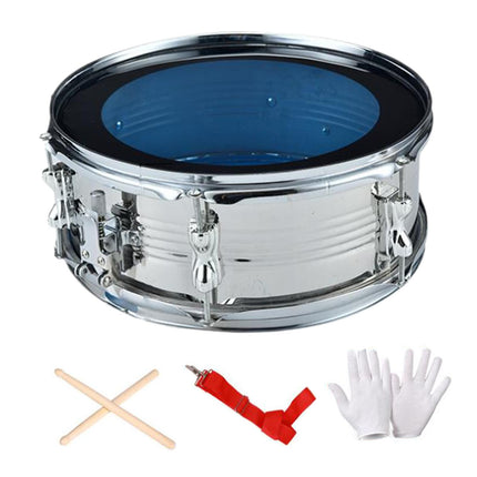 Crofta 13inch Snare Drum with Shoulder Strap Musical Instruments for Children Teens silver