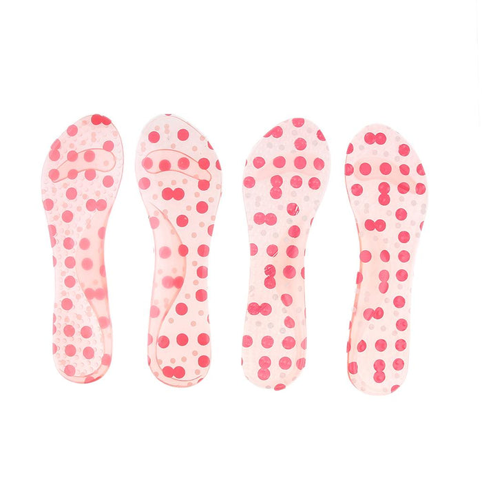 2 Pairs Silicone High Heel Insoles Insert Arch Pain Ease Pad  Pink Dots