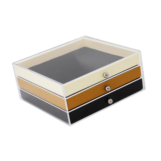 Crofta Jewelry Storage Box 3 Layer for Women Jewelry Organizer Elegant Storage Case